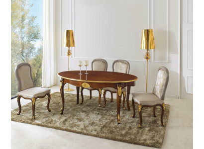 Ovale tafel Italiaanse meubels Luxe eettafel Eetkamer Hout Klassieke stijl