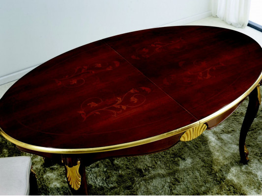 Ovale tafel Italiaanse meubels Luxe eettafel Eetkamer Hout Klassieke stijl