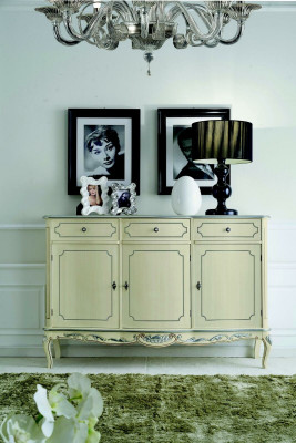 Ontwerp meubels in klassieke stijl wit houten dressoir Italiaans.