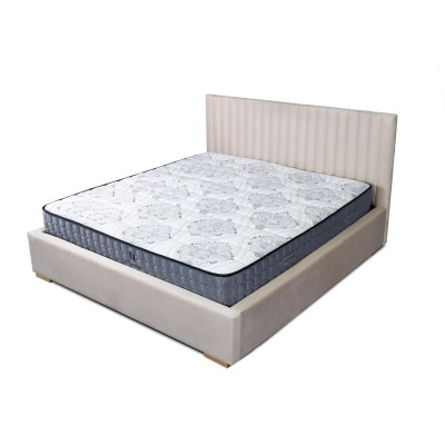 Bed Beige Double bed Wood Modern Elegant bed Upholstered fabric Bedroom New