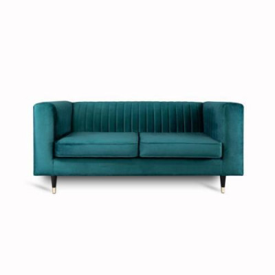 Bankstel 2-zits Groen Elegant Modern Luxe Design Houten Meubels Bekleding Stof Nieuw