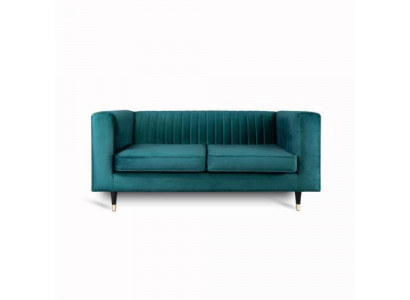 Bankstel 2-zits Groen Elegant Modern Luxe Design Houten Meubels Bekleding Stof Nieuw