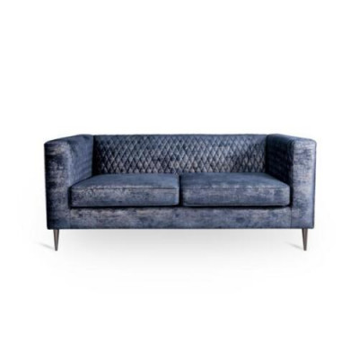 Sofa 2 zits Blauw Elegant Modern Luxe Design Houten Meubels Bekledingsstof Nieuw