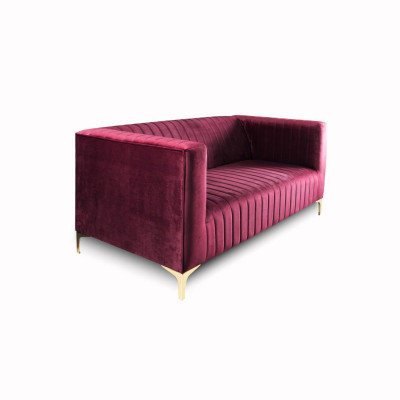 Stijlvolle mega comfortabele 2-zitsbank in paars wordt een lichte blikvanger in uw interieur.