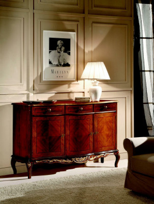 Stuur luxe Italiaanse houten meubels dressoir Italiaanse woonkamer.