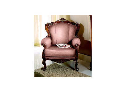 Stuur Designer luxe barok roze fauteuil Italiaanse houten woonkamermeubels nieuw.