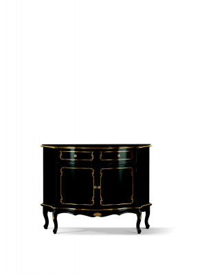 Luxe Italiaanse houten meubels commode zwart Luxe buffetkast.