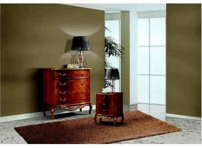 Luxe Italiaanse meubels Grote commode kast met 4 laden Hout Bruin
