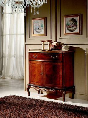 Italiaans houten meubel dressoir kast met 2 deuren en 1 lade