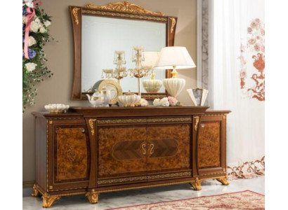 Kommodenset Italiaanse meubels 2-delig. Ladenkast met spiegel massief hout dressoir