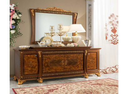 Sideboard met spiegel Dressoir Sideboards Houten kast Meubels Ladenkast Bruin Nieuw