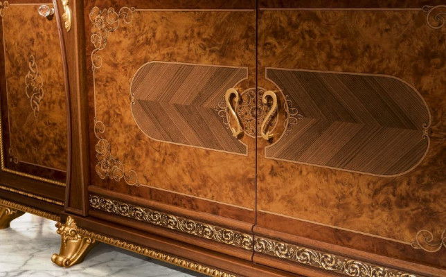 Sideboard met spiegel Dressoir Sideboards Houten kast Meubels Ladenkast Bruin Nieuw