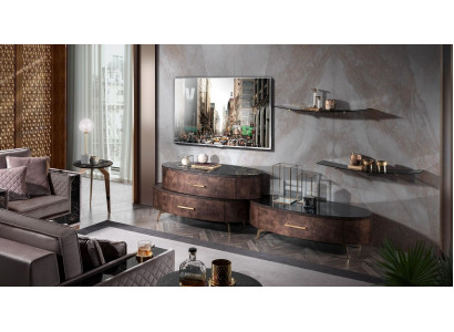 Ontwerp woonkamer wandmeubel dressoir 2x muurplank rtv ladekast dressoir 4-delig set RTV
