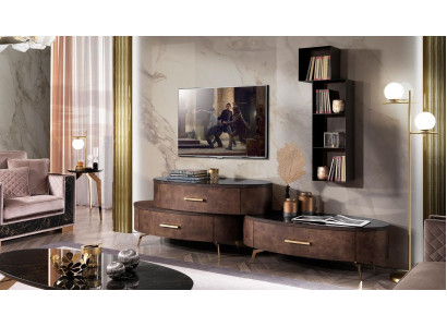 Woonkamerset ontwerp 2x dressoir wandplank woonwand planken kasten 4-delig.