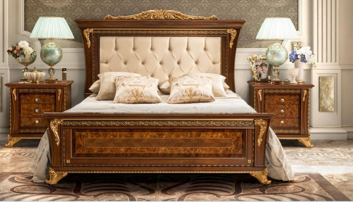 Tweepersoons massief houten slaapkamerbedden Ontwerpbed MobilPiu Luxe
