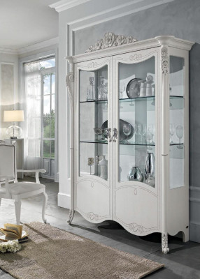 Vitrine Wit Glazen Kast Design Klassieke Kast Luxe Houten Meubels Vitrines Nieuw