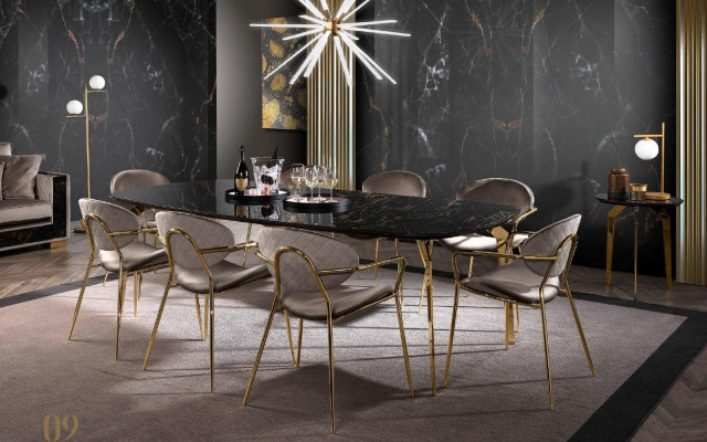 Luxe eettafel Moderne eetkamer Keuken Eettafels Ontwerp tafel Glas 250 cm XXL