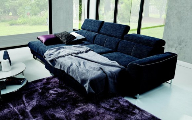 Stof Bank Bankstel Bekleding Hoek Ontwerp Garnituur Blauwe Woonlandschap Textiel