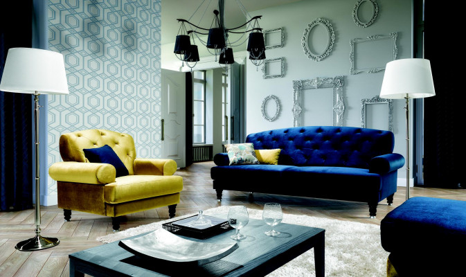 Chesterfield 3-zits design bank stofbank banken textiel Lamezia