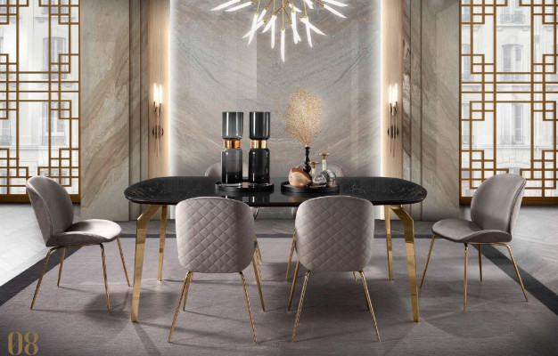 Eettafel Design Meubels Italië Luxe Eetkamertafel Eettafels Marmer Roestvrij Staal