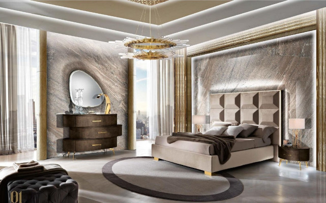 Modern Bed Luxe Bedden Chesterfield Meubels Barok Hotel Textiel Slaapkamer