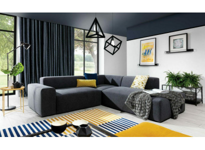 Hoekbank L-vorm bank bankstel stof ontwerp moderne