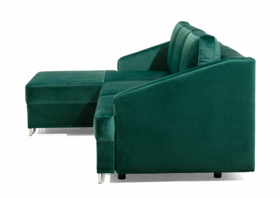 Luxe hoekbank bank - Smaragd groene bank bekleding hoekbank bedfunctie nieuw