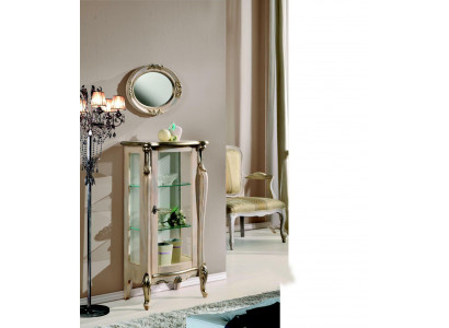 Meubels Hout Stijl Barok Planken Glazen kast Vitrine Glazen kast Italiaanse meubels