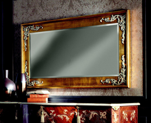 Ontwerper Moderne Grote Spiegel Wandspiegel Echt Houten Frame Hangspiegel Klassiek Nieuw