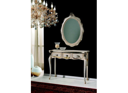 Meubelen Barok Luxe Console Tafel Wandtafel Tafel Wit Klassiek Hout 106 cm
