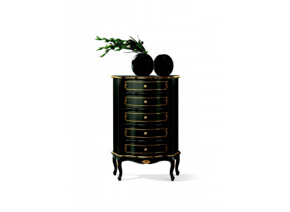 Italiaanse meubelen in barokke stijl, zwart, designkast, commode meubels.