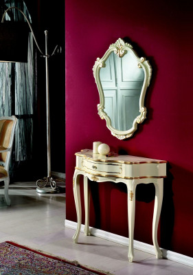Meubelstijl Barok Luxe consolespiegel Hout Italiaanse tafels.
