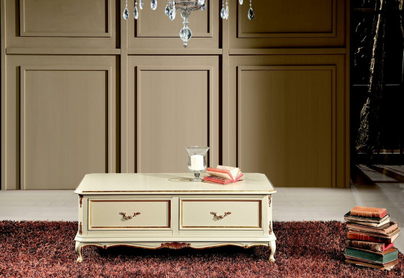 Hout Italiaanse meubelen barok stijl luxe wit salontafel woonkamer tafel nieuw