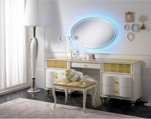 Luxe set kaptafel spiegel XXL console commode slaapkamer modern compleet.