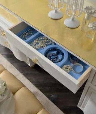 Luxe set kaptafel spiegel XXL console commode slaapkamer modern compleet.