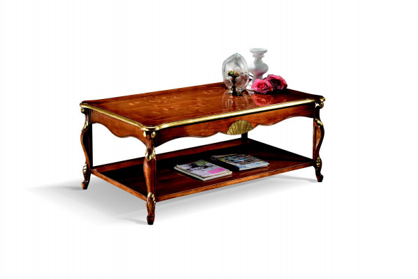 Ontwerp Hout Italiaanse meubels Barok stijl Bruine salontafel Woonkamertafel Nieuw