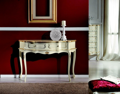 Ontwerp meubels stijl barok luxe wandtafel wit hout Italiaanse tafels tafel
