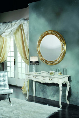 Ronde wandspiegel spiegel badgang ontwerp salon medusa antieke stijl glas rond nieuw