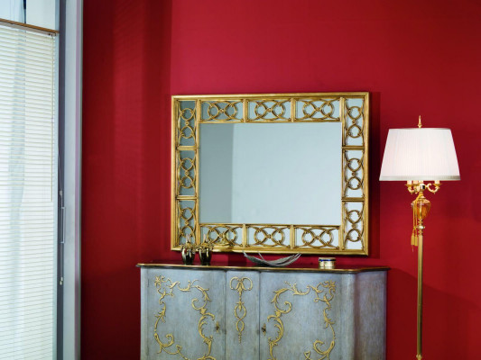 Klassieke designer spiegel wandspiegel barok rococo 150x114cm houten frame