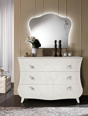 Ladenkasten Italiaanse meubels Massief Spiegel 2-delige ladekast Sideboard Kast Hout