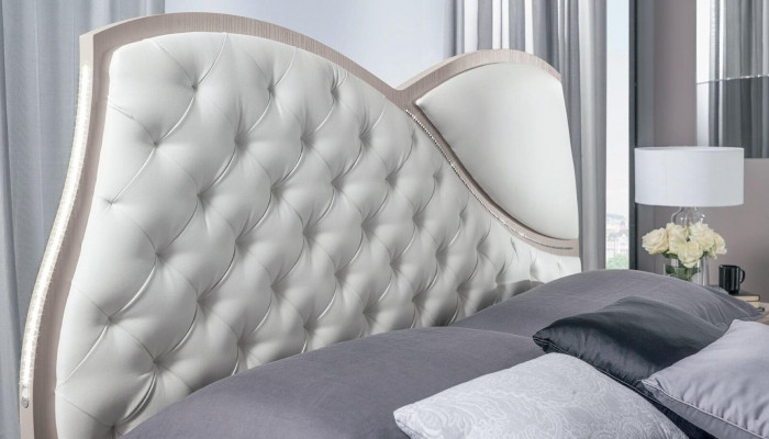 Bed Bedframes Bedstead Beds Double Luxury Double Bed White Modern Design
