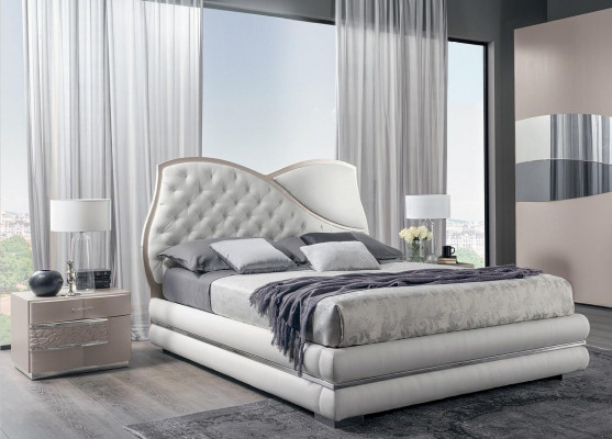 Bed Bedframes Bedstead Beds Double Luxury Double Bed White Modern Design