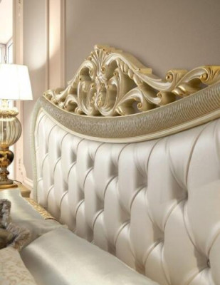 Tweepersoonsbed Bed Luxe Bedden Houten Bedframes Bedframe Beige Ontwerp Modern