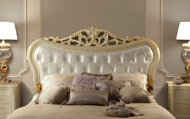 Tweepersoonsbed Bed Luxe Bedden Houten Bedframes Bedframe Beige Ontwerp Modern