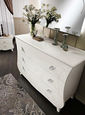 Ladenkasten Italiaanse meubels Massief Spiegel 2-delige ladekast Sideboard Kast Hout