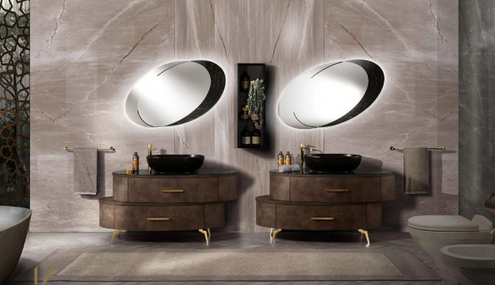 Badkamer wastafel kraan Badkamermeubelen Italië Stijl Bekken Badkamer nieuw set