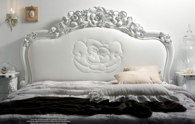 Bed Wit Slaapkamer Bedden Hout Luxe Meubels Ontwerp Klassiek Hotel Tweepersoons