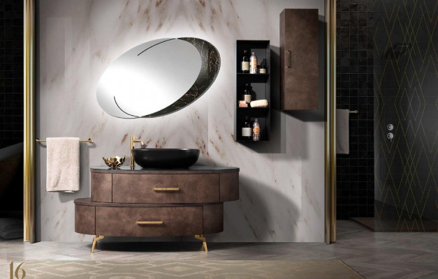Badkamer wastafel kraan Badkamermeubelen Italië Stijl Bekken Badkamer nieuw set