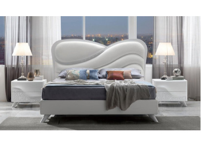 Tweepersoonsbed Bed Bedframe Bedframes Wit Dubbel Modern Luxe Italië Stijl Nieuw