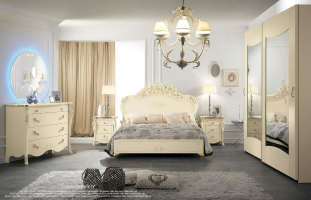 Bed beige wooden bed furniture solid wood bedroom design beds hotel MobilPiu